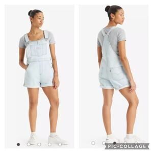 Levis Shortalls Lightwash Denim NEW Size Large